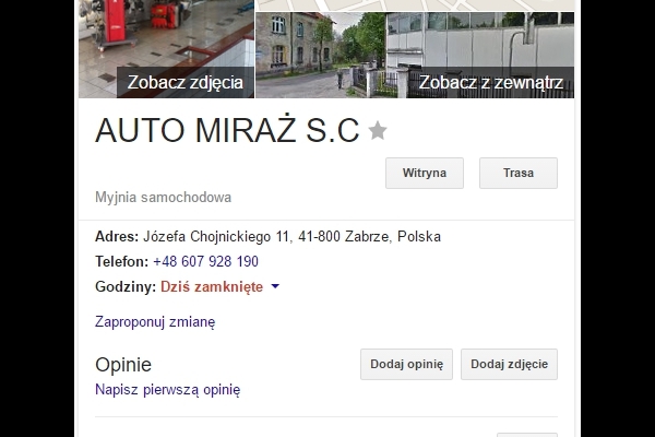 Google moja firma auto-miraz